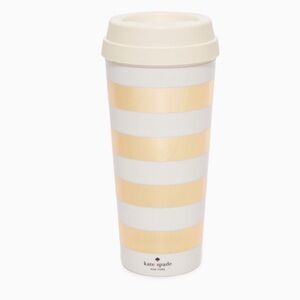 Kate Spade gold stripe tumbler